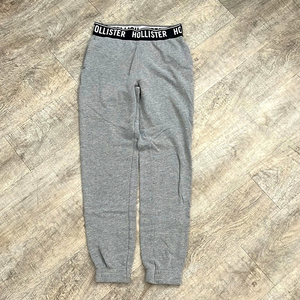 grey sweatpants with Hollister waistband